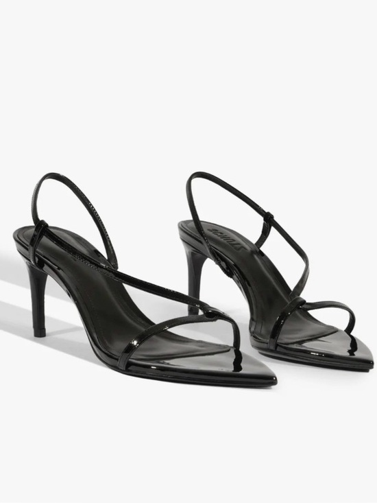 SCHUTZ Shoes - SCHUTZ Black Patent Strappy Pointed-Toe Heels